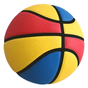 Multi-Color Pattern Basketball Printed Design Custom Logo Size 6/7 Rubber Cover Durable Flexible Training Ball