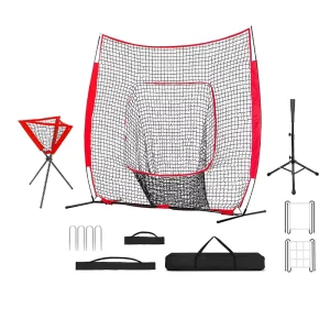 Multi Functional Baseball Softball Practice Net Set for Hitting Pitching and Fielding Training
