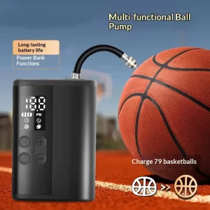 Multi functional Rechargeable Ball Pump Electric Air Inflator Auto Off Function Ball Pump for Sports Balls with Power Bank