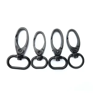 Multifunctional Customized Electrophoresis Black Zinc Alloy Keychain Bag Hanger Men’s Bag Chain Accessory Hardware Parts