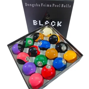 National Standard Customizable 57.2mm Large Size Black Diamond TV Tournament Crystal Cue Ball Pool Balls 16 Colors American Pool