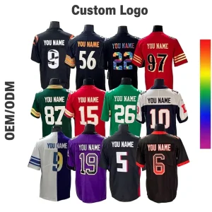 New Arrivals Men Embroidered American Football Jersey All Team Rugby Shirts