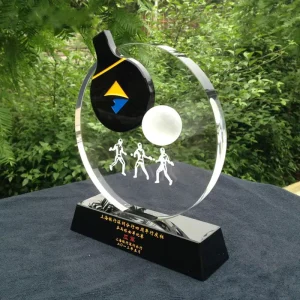 New Design Crystal Pingpang Awards and Trophy Table Tennis Sports