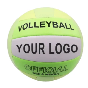 New Design Soft Touch Custom Color Logo Green White Volleyball Official Size Weight Beach Volleyball Ball
