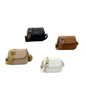 New HK Summer New High End Women’s Single Shoulder Crossbody Bag Solid Color Small Square Bag Wide Shoulder Strap Saddle