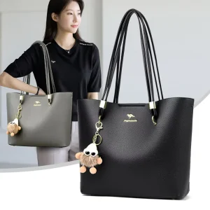 New Luxury Large Capacity Shoulder Bags Pendant Design Handbag Pu Leather Lady Tote Bag for Women