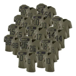 New Salute to Service Limited Jersey Stitched American Football Jersey High Quality Embroidery Rugby Jersey