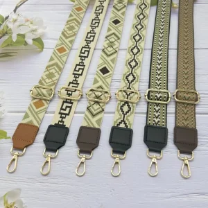 New Versatile Ultra Light Woven Wide Polyester Vintage Shoulder Crossbody Bag Strap Adjustable Replacement