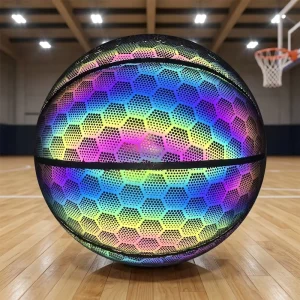 Nighttime Reflective Glowing Colorful No.7 Fluorescent Basketball Size 29.5 Logo Customizable