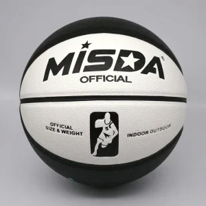 No. 5 6 7 Ball Adult Club School Training Black And White Basketball Indoor PU Durable Water Resistant Eco-Friendly