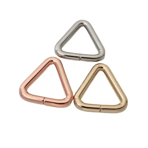 Nolvo World Durable Customizable Non Welded Metal 25mm Rose Gold Triangle Adjustment Buckle Handbags Bag Parts Accessories