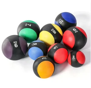 Non-Slip Two-tone Color Rubber Weighted Medicine Ball 1-10kg 23cm Diameter Durable for Fitness Exercise Toning