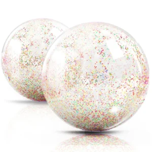 Novelty Custom Beach Balls with Rainbow Sequin Glitter 6 P Inflatable Beach Ball for Supplying
