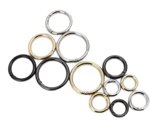 OEM Custom Alloy Bag Hardware Colorful Spring Clasp Snap Hook in Trendy Classic Oval Shape for Luggage Backpack