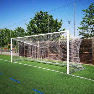 OEM Eco Friendly Durable White 2mm Knots Football Goal Net Standard Match Soccer Ball Net for 11 & 5 Persons Court Equipment