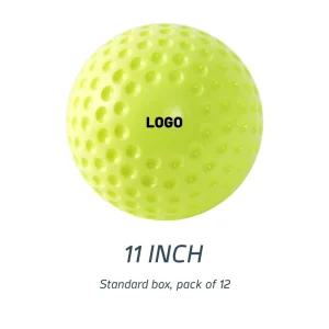 OEM LOGO 11 Inch Dimpled Balls PU Material Training Pitching Machine Cricket Baseball Softball Balls