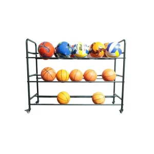 OEM ODM Customized Basketball Storage Rack Adjustable 4 Layer Folding Rack with Roller Wheels Bulk Order Welcome