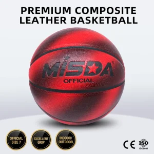 OEM ODM Game Ball Custom Print Logo Gradient Red No. 5 7 Butyl Bladder Ball Adult Club Training Basketball Outdoor PU