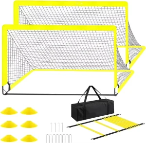 OEM ODM Portable Kid Soccer Goals for Backyard Indoor and Outdoor Pop up Soccer Goals Yellow Football Nets