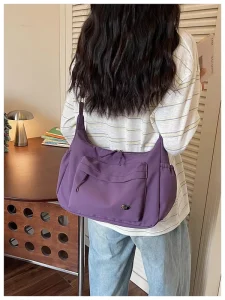 OEM ODM Taro Purple Shoulder Bag Minimalist Ins Style Casual Tote Crossbody Bag Sweet Girly Daily Korean Lightweight Custom Logo