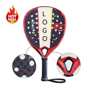 OEM Professional Custom Graphite Tennis Rackets 3K 12K 18K Carbon Fiber Padel Rackets with EVA Grip and Custom Logo