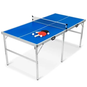 OEM Small Ping Pong Table Foldable MDF Red Mini Ping Pong Set Removable Table Tennis Table for Children Games