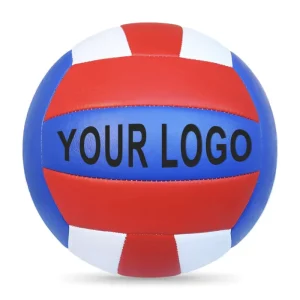 Official PU Leather Size 5 Soft Touch Laminated Blue Red and White Volleyball Ball