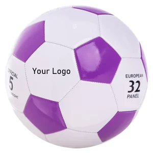 Official Size 5 Custom Logo PVC Foam Leather Machine Stitched Training Soccer Ball