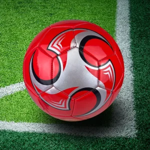 Official Size 5 PVC Soccer Ball with Custom Logo Striped Pattern Soft Material for Promotional Training Matches