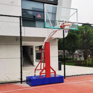 Outdoor Basketball Goal Indoor Full Size Electro Hydraulic Height Adjustable Basketball Stand Fiba Hoop Standard Outdoor