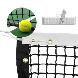 Outdoor Beach Tennis Ball Net Activities Tennis Court Nets Overlength Team Sports Portable 42 Inch Black Steel and Nylon
