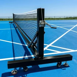 Outdoor Pickleball Post with Net External Steel Winder for Pickleball Training and Entertainment Moveable Pickleball Equipment