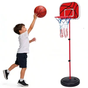 Outdoor Play Toy Basketball Stand Height Adjustable Rubber Cover for Kids DIY Basketball Set