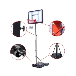 Outdoor Portable Moveable Children Adults Basketball Board Hoop Stand Backboard with Adjustable Height Weather Resistant