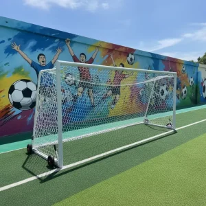 Outdoor Sport Steel or Aluminum Soccer Goal with Wheels Footballs Sports Court Equipment