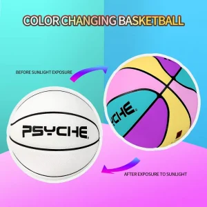 PSYCHE Custom Logo Durable Color Changing Leather Practice Basketball Personalized and Versatile for Players of All Levels