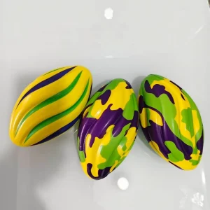 PU Foam Rugby Ball Spiral American Football Squeeze Toy Colorful Camo Anti Stress Ball Custom Logo Design Kids Promotional Gift
