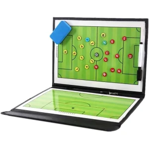 PU Foldable Football Coach Board Magnetic Soccer Tactics Board 24x35cm Black