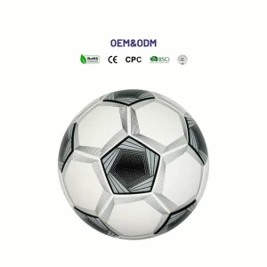 PU Hot Bonded Soccer Ball Classic Black White Durable Stock Available