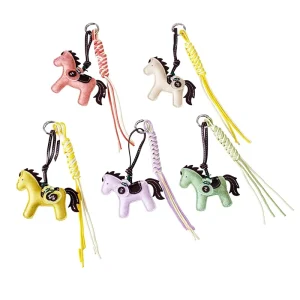 PU Leather Pony Pendant High end Versatile Charm Car Keychain Money Bag Lucky Bag Bag Accessory Hand stuffed Cotton Korean Style