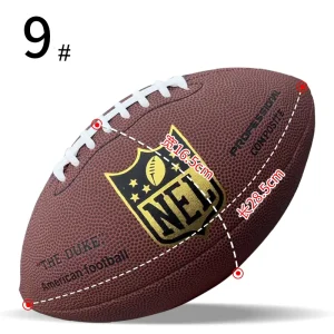 PU Rugby Size 9 OEM League Training Balls Youth Adult Custom Printed Rugby Machine Stitched American Football Ball