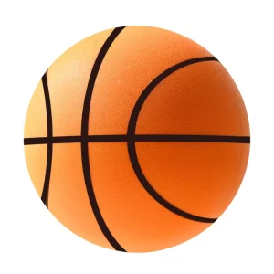 PU Silent Basketball for Toddlers and Children Indoor Home Use Quiet Bouncing Ball with Elastic Toy Mesh Bag Packaging
