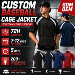 PURE Baseball Short Sleeves 1/4 Zip Batting Cage Jackets With Pockets Men’s Warm-up Training Woven Jacket Sports Practice Jersey