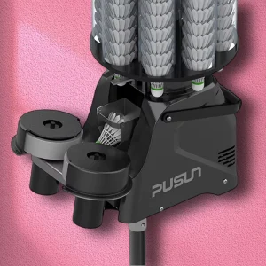 PUSUN PB-6001 Pro Badminton Training Machine for Professional Smash Practice Remote Control Adjustable Ball Frequency 20-140km/h
