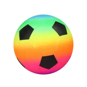 PVC Football 8.5 Inch Kids Rainbow Inflatable Sports Toy Ball