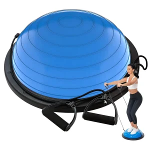 PVC Yoga Ball Pink Brown Massage Fitness Exercise Girl Ball 0.6 kg 55CM Yoga Half Ball