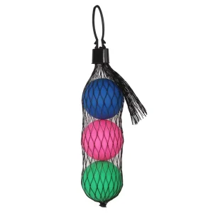 Pack of Three Soft Rubber Beach Balls Soft Toy Style Set for Replacement Paddle Bat Games