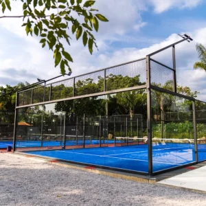 Panoramic Padel Tennis Court With Roof LED Lights For Community Sports Center