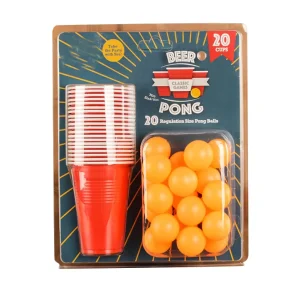 Party Beer Drinking Ping Pong Game Set with Plastic Cup