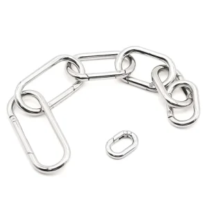Personalized Custom Multi purpose Luggage Bag Keychain Hardware Accessories Open Oval Shaped Metal Zinc Alloy Snap Clip Hook
